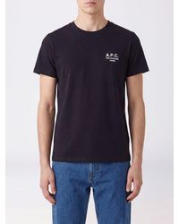 A.P.C. - Slim Fit Cotton T-Shirt With Contrast Logo - Lyst