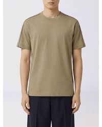 Burberry - Crewneck Cotton T-Shirt With Tone-On-Tone Embroidered Ekd Logo - Lyst
