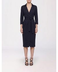 Elisabetta Franchi - Stretch Cotton Midi Dress - Lyst