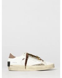 Crime London - Skate Leather Low-Top Sneakers With Glitter Inserts And Contrasting Logo - Lyst