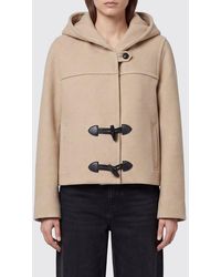 Isabel Marant - Short Cotton Duffle Coat With Hood And Leather Inserts - Lyst