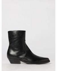 Anna F. - Smooth Leather Western Boots With Almond Toe - Lyst