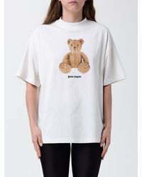 Palm Angels - Cotton T-Shirts With Teddy Print - Lyst