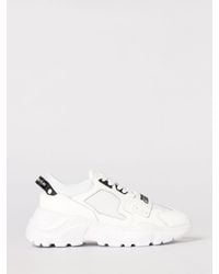 Versace Jeans Couture - Leather And Mesh Sneakers - Lyst