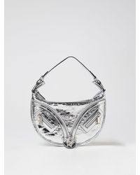 Versace - Metallic Leather Shoulder Handbag With Medusa Charm And-Tone Hardware For - Lyst