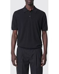 Roberto Collina - Polo De Manga Corta De Algodón Con Tapeta De Tres Botones - Lyst