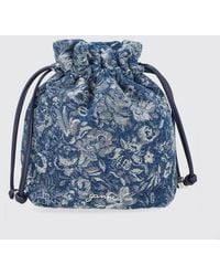 Ganni - Mini Floral Jacquard Cotton Bucket Bag - Lyst