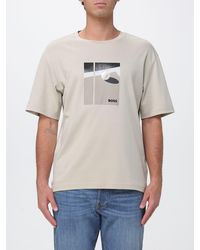BOSS - Printed Cotton T-Shirt - Lyst