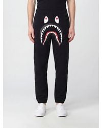 A Bathing Ape - Cotton Jogging Pants With Contrast Logo And Elastic Waist - Lyst