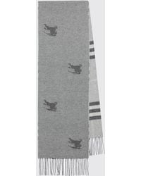 Burberry - Double-Faced 100% Cashmere Scarf With Check Pattern And Ekd Logo - Lyst