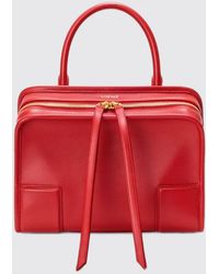 Loewe - Small Amazona Calfskin Leather Handbag With Embossed Logo - Lyst