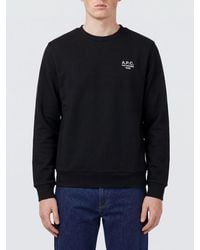 A.P.C. - Organic Cotton Crewneck Sweatshirt With A Contrast Front Logo - Lyst
