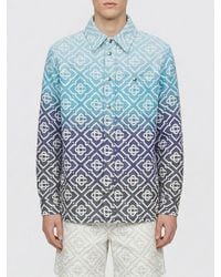 CASABLANCA - Cotton Blend Shirt Jacket With Logo - Lyst
