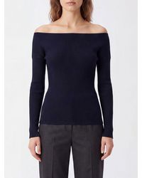 P.A.R.O.S.H. - P.A.R.O.S.H. Slim Fit Pure Wool Jumper With Straight Neckline And Dropped Shoulders - Lyst