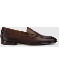 Doucal's - Grained Leather Loafers - Lyst