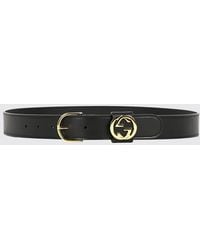 Gucci - Gürtel Aus Glattem Kalbsleder Von Mit Gg-Monogramm-Schnalle Aus Metall - Lyst
