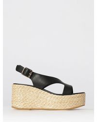 Paloma Barceló - Leather Wedge Sandals - Lyst