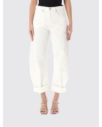 FRAME - The Bubble Cropped Denim Jeans - Lyst