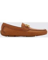 Ferragamo - Gancini Calfskin Driver Loafers With Metal Logo - Lyst