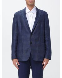 ZEGNA - Checked Linen And Wool Single-Breasted Blazer - Lyst