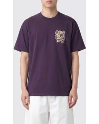 Carhartt - Contrast Logo Cotton T-Shirt With Crew Neck - Lyst