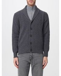 Brooksfield - Shawl Collar Ribbed Wool Cardigan With Buttons - Lyst