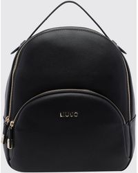 Liu Jo - Polyester Backpack With Metallic Logo And Adjustable Shoulder Straps - Lyst
