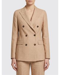 Tagliatore - Double-Breasted Linen Blend Blazer - Lyst