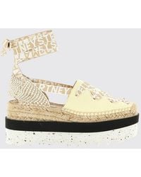 Stella McCartney - Gaia Organic Cotton Canvas Wedge Espadrilles - Lyst