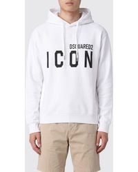 DSquared² - Cotton Hoodie With Contrast Logo And Drawstring - Lyst