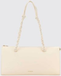 Jil Sander - Large Tangle Calfskin Leather Shoulder Bag With Braided Handle - Lyst