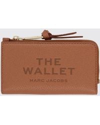 Marc Jacobs - The Wallet Grained Leather Card Holder With Zip Closure - Lyst