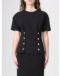 Elisabetta Franchi - Cotton Blend Short Sleeve T-Shirts - Lyst