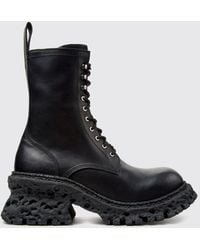 CAMPERLAB - Quetal Smooth Leather Combat Boots With Pull Tab And Side Zip - Lyst