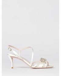 Roger Vivier - Efflorescence Satin Sandals With Jewel Buckle - Lyst