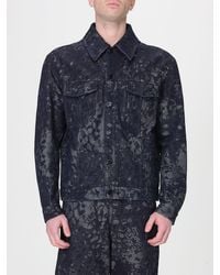 Fendi - Cotton Denim Jacket With Camouflage Print - Lyst