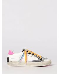 Crime London - Sk8 Deluxe Leather And Glitter Sneakers - Lyst