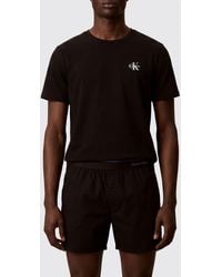 Calvin Klein - Contrast Logo Crew Neck Cotton T-Shirt - Lyst