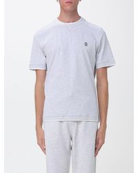 Brunello Cucinelli - Slim Fit Cotton T-Shirt With Contrast Logo And Trims - Lyst