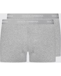 Dolce & Gabbana - Dolce &Amp Gabbana Set Of 2 Stretch Cotton Boxer Shorts With Logo - Lyst