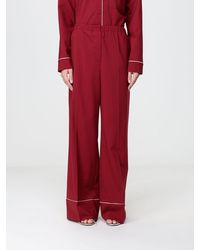 Alberta Ferretti - High-Waisted Pajama-Style Palazzo Trousers - Lyst