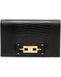 Elisabetta Franchi - Lizard-Print Mini Handbag With Removable Shoulder Strap - Lyst