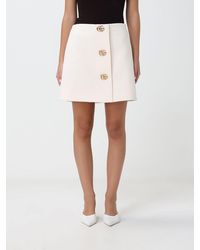 Gucci - High-Waisted Wool Mini Pencil Skirt With Logo Buttons - Lyst