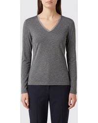 Fabiana Filippi - Long-Sleeved V-Neck T-Shirt - Lyst