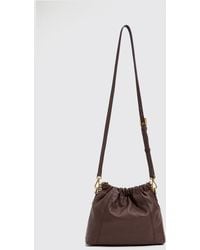 Twinset - Smooth Leather Bucket Bag With Metallic Mesh Handle - Lyst