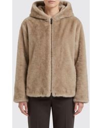 P.A.R.O.S.H. - P.A.R.O.S.H. Short Faux Fur Jacket With Collar And Zip Closure - Lyst