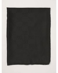 Max Mara - Jacquard Monogram Wool And Silk Stole With Fringes - Lyst