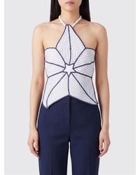 FARM Rio - Flower-Shaped Linen Top With Embroidery And Tie-Up Straps - Lyst