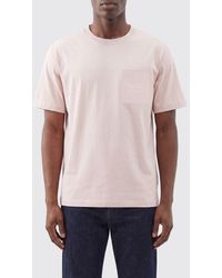 Maison Kitsuné - Maison Kitsun&Eacute Organic Cotton Crewneck T-Shirt With A Patch Pocket And Embroidered Logo - Lyst