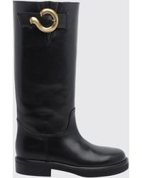 Etro - Calfskin Leather Knee-High Boots With Buckle Detail - Lyst